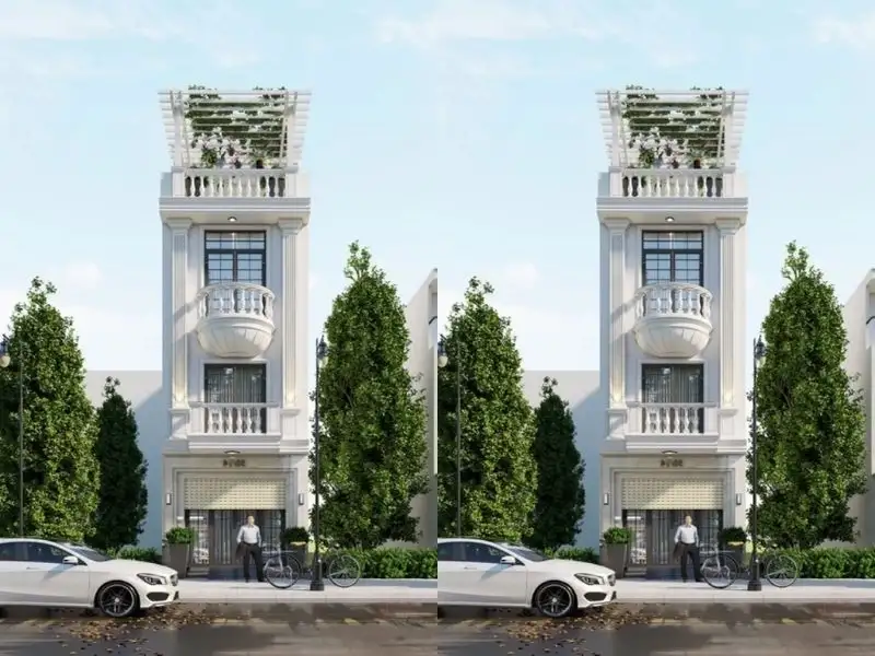 Nhà mái bằng Tân Cổ Điển với nét đẹp sang trọng nhưng không cầu kỳ Xây dựng Nhất Tín 1