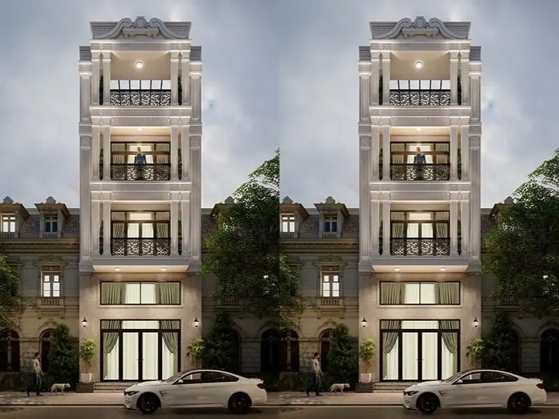 Nhà mái bằng Tân Cổ Điển với nét đẹp sang trọng nhưng không cầu kỳ Xây dựng Nhất Tín 1