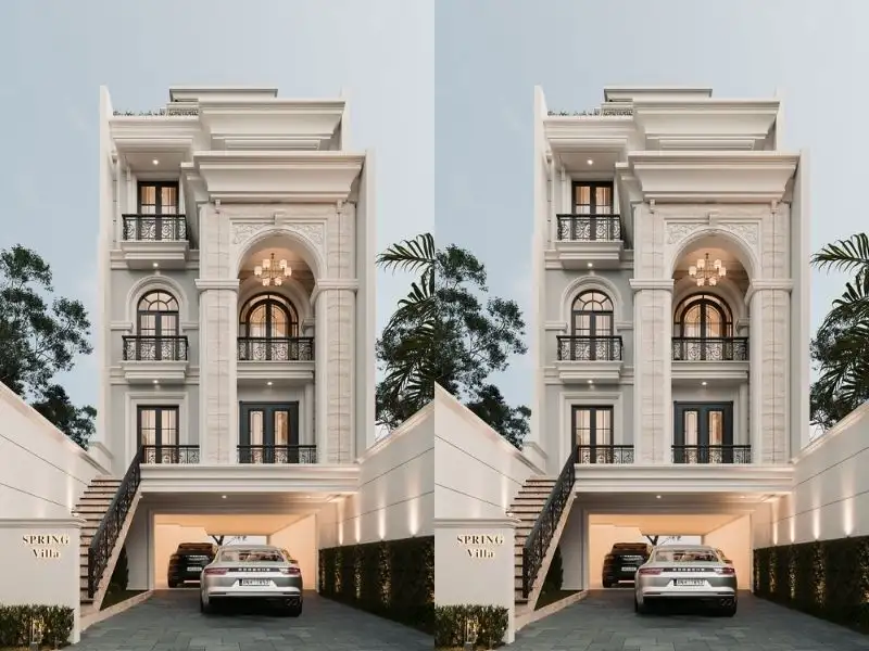 Nhà mái bằng có tầng hầm tiện lợi với thiết kế mái bằng tinh tế Xây dựng Nhất Tín 1