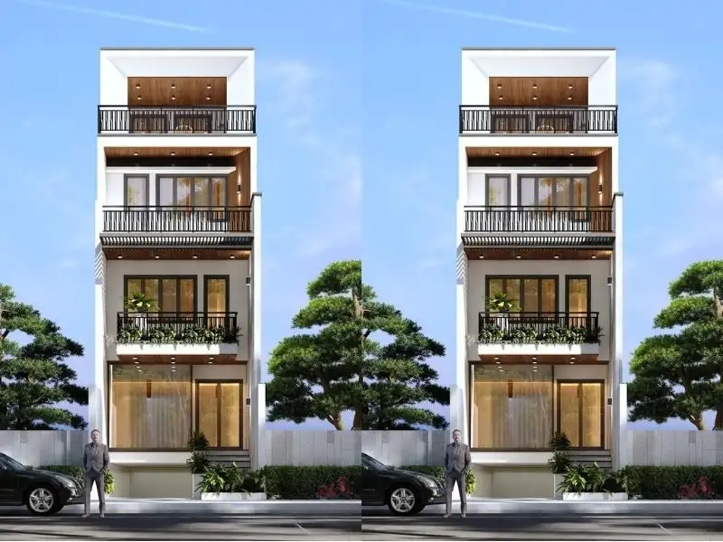 Nhà mái bằng có tầng hầm tiện lợi với thiết kế mái bằng tinh tế Xây dựng Nhất Tín 1