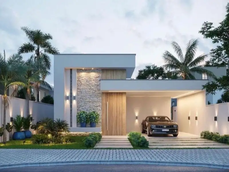 Nhà mái bằng mặt tiền 7m với thiết kế hình khối vuông vức và nổi bật Xây dựng Nhất Tín 1