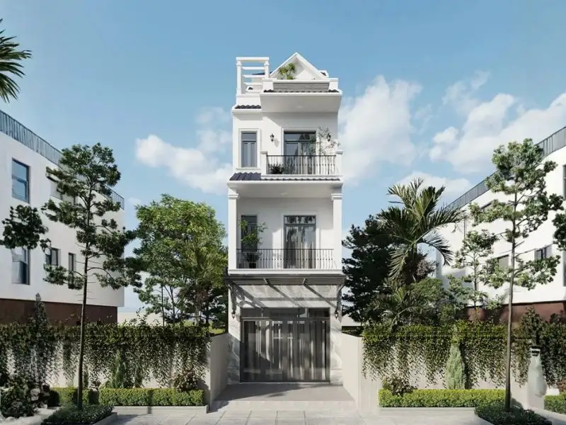 Nhà mái giả Thái mặt tiền 6m (6x15) tông trắng tinh tế Xây dựng Nhất Tín 1