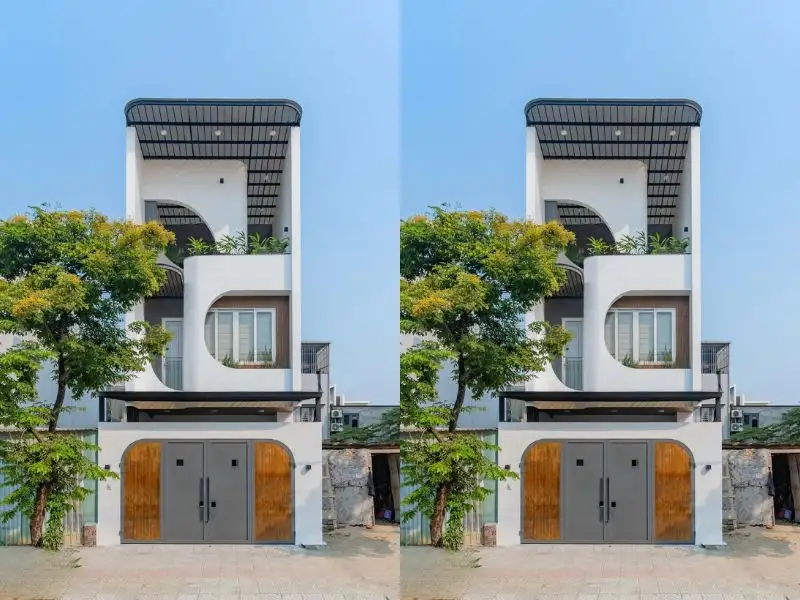 Nhà ngang 5m 2 tầng bố trí logia thông minh giúp ngôi nhà đón gió tối ưu Xây dựng Nhất Tín 1