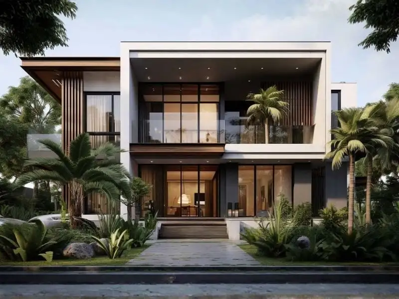 Phối cảnh 3D nhà mái bằng 200m² – 300m² phù hợp gia đình đông người hoặc biệt thự phố Xây dựng Nhất Tín 1