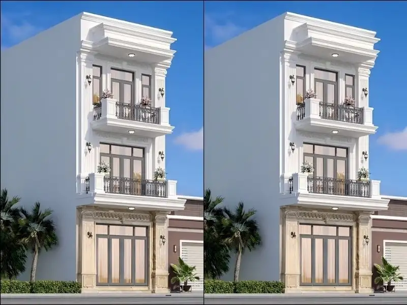 Phối cảnh 3D nhà ngang 6m mái bằng khiến ai cũng mê mẩn Xây dựng Nhất Tín 1