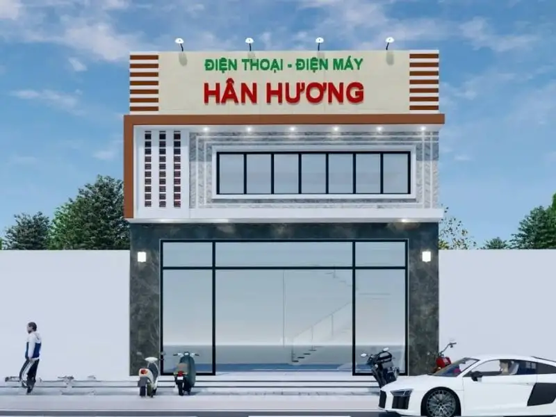 Thiết kế gian hàng kinh doanh cửa hàng điện thoại, điện tử Xây dựng Nhất Tín 1