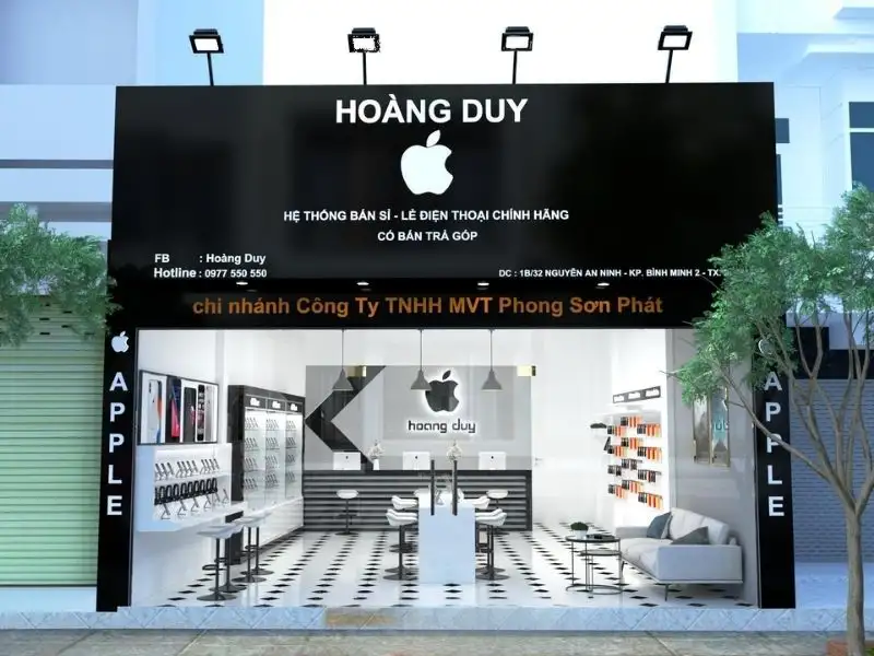 Thiết kế gian hàng kinh doanh cửa hàng điện thoại, điện tử Xây dựng Nhất Tín 1