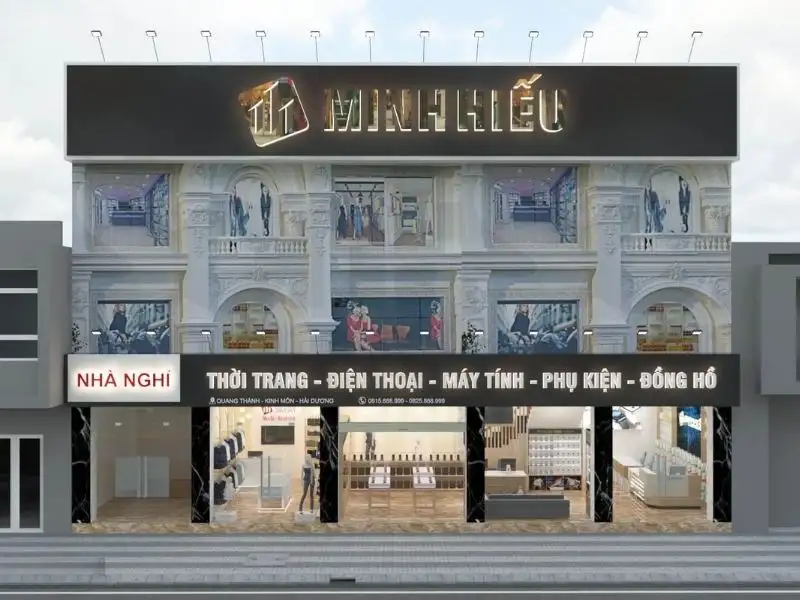 Thiết kế gian hàng kinh doanh cửa hàng điện thoại, điện tử Xây dựng Nhất Tín 1