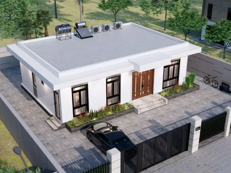 Thiết kế nhà 70m2 – 80m2 mái bằng tối ưu tiện nghi sinh hoạt Xây dựng Nhất Tín 1