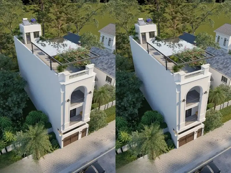 Thiết kế nhà 70m2 – 80m2 mái bằng tối ưu tiện nghi sinh hoạt Xây dựng Nhất Tín 1