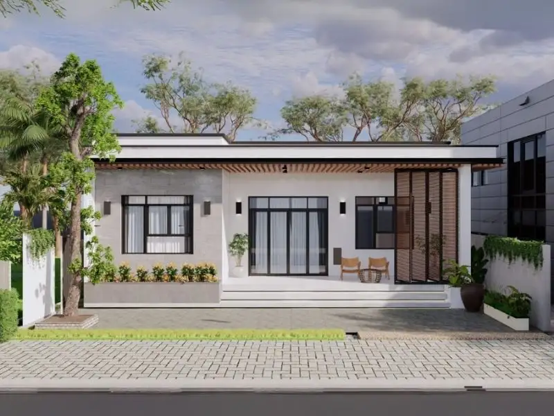 Thiết kế nhà 70m2 – 80m2 mái bằng tối ưu tiện nghi sinh hoạt Xây dựng Nhất Tín 1