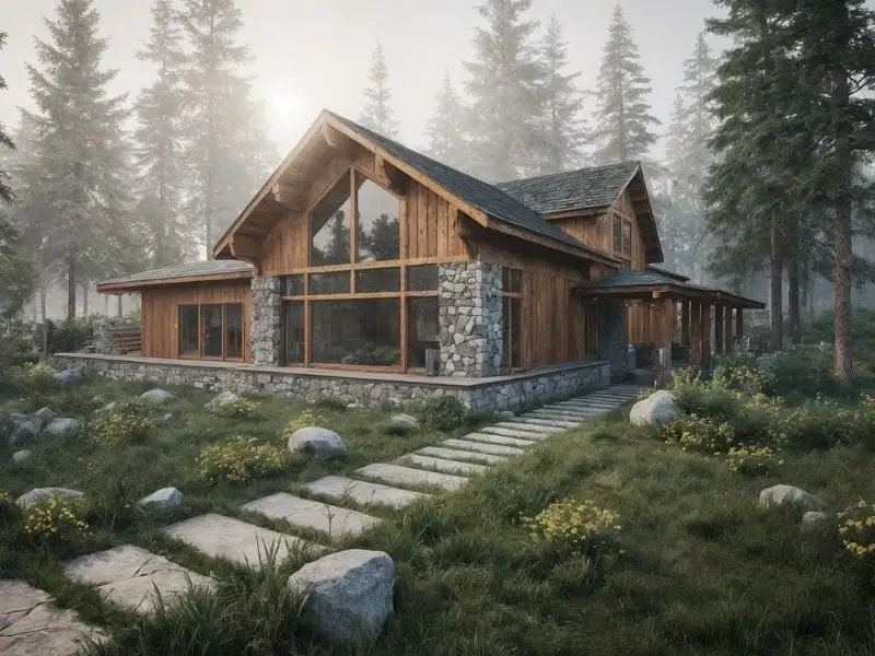 Thiết kế nhà Châu Âu kiểu Rustic Xây dựng Nhất Tín