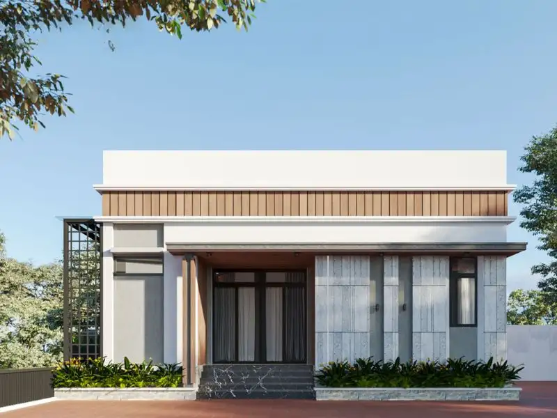 Thiết kế nhà Hiện Đại mái bằng với những đường nét tinh gọn, trẻ trung Xây dựng Nhất Tín 01