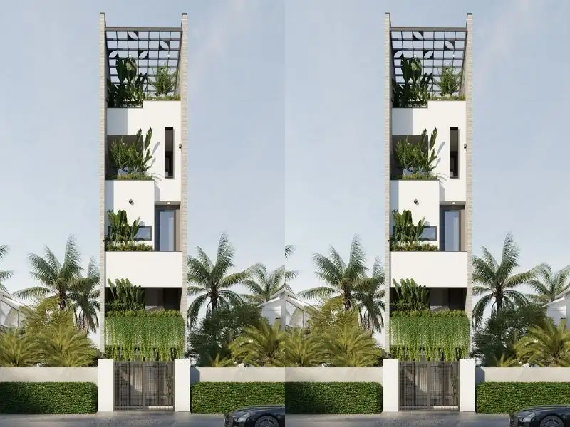 Thiết kế nhà đẹp mái bằng với quy mô 5 tầng đa phong cách Xây dựng Nhất Tín 1