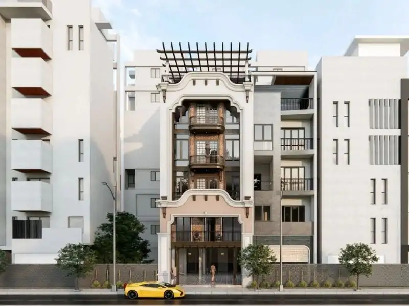 Thiết kế nhà đẹp mái bằng với quy mô 5 tầng đa phong cách Xây dựng Nhất Tín 1