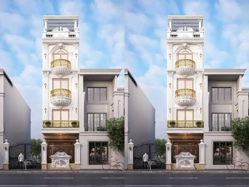 Thiết kế nhà đẹp mái bằng với quy mô 5 tầng đa phong cách Xây dựng Nhất Tín 1