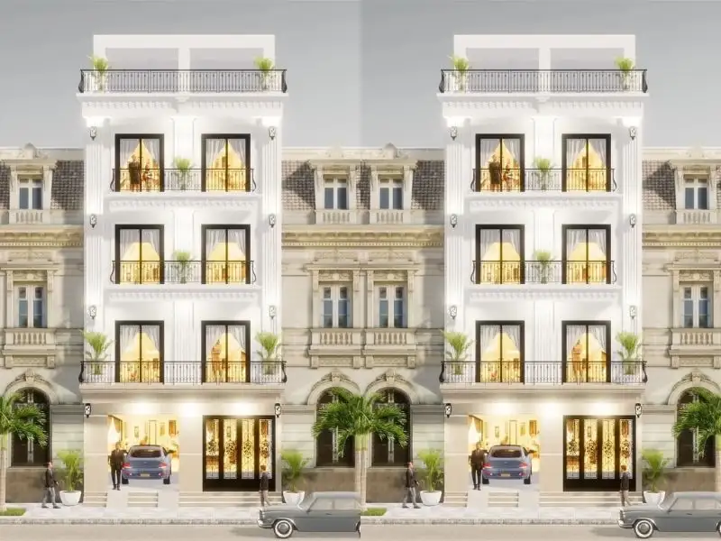 Thiết kế nhà đẹp mái bằng với quy mô 5 tầng đa phong cách Xây dựng Nhất Tín 1