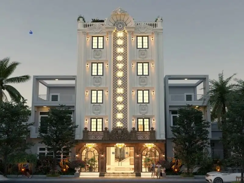 Thiết kế nhà đẹp mái bằng với quy mô 5 tầng đa phong cách Xây dựng Nhất Tín 1