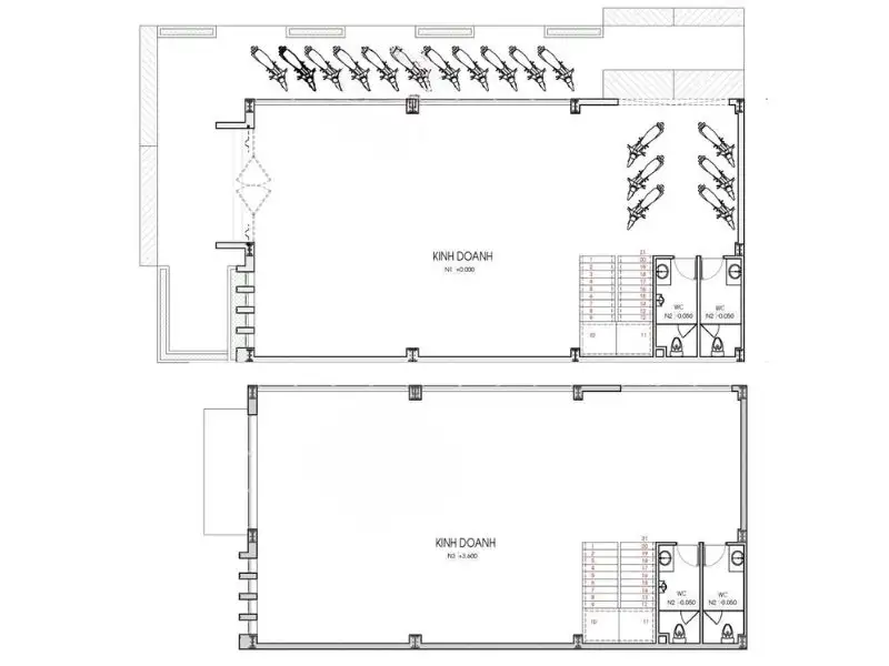 Thiết kế nhà góc 2 mặt tiền làm Showroom trưng bày sản phẩm Xây dựng Nhất Tín 1