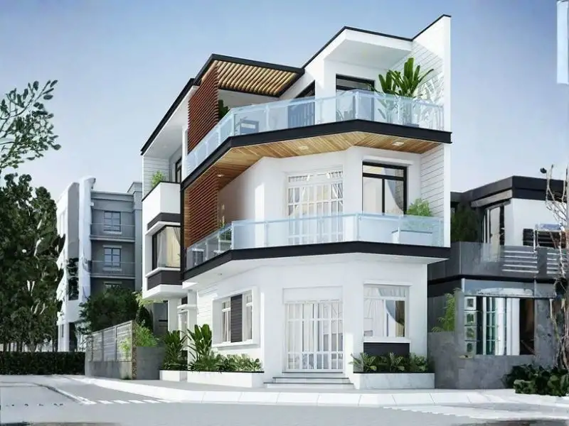Thiết kế nhà góc 3 mặt tiền nổi bật nhờ lợi thế vị trí đắc địa Xây dựng Nhất Tín 1