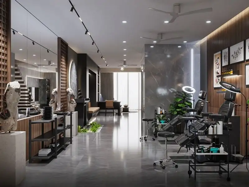 Thiết kế nhà kinh doanh spa, salon tóc, tattoo Xây dựng Nhất Tín 1
