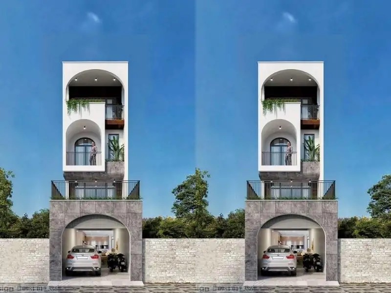 Thiết kế nhà mái bằng sở hữu gara xe gọn gàng và thuận tiện Xây dựng Nhất Tín 1