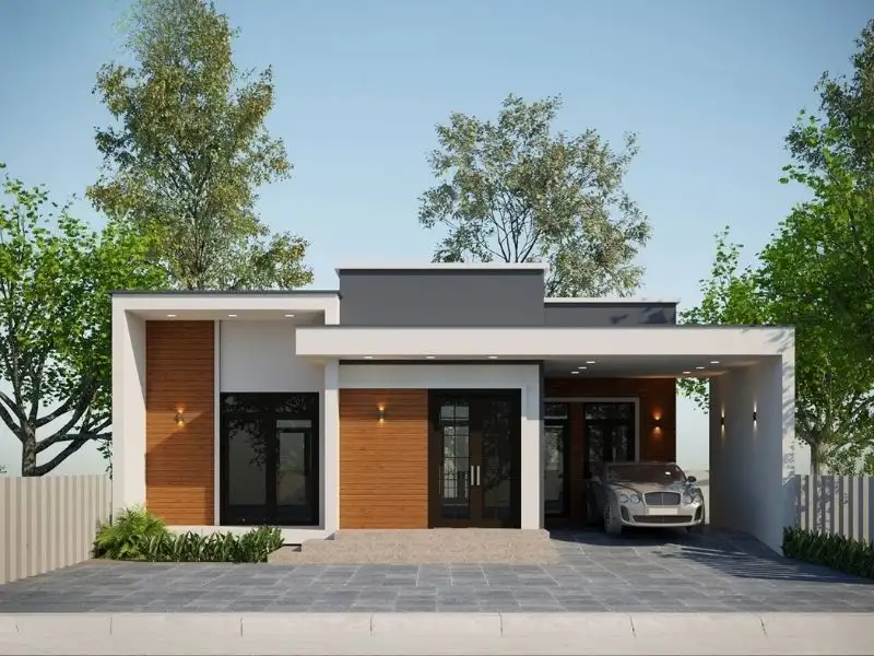 Thiết kế nhà mái bằng sở hữu gara xe gọn gàng và thuận tiện Xây dựng Nhất Tín 1