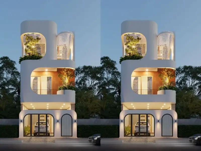 Thiết kế nhà mái bằng sở hữu gara xe gọn gàng và thuận tiện Xây dựng Nhất Tín 1