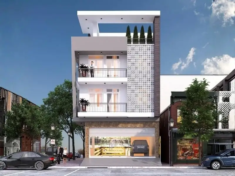 Thiết kế nhà vừa ở vừa cho thuê kinh doanh 3 tầng đảm bảo sự riêng tư Xây dựng Nhất Tín 1