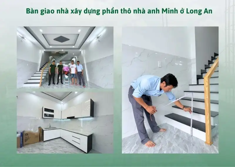 Bàn giao nhà xây dựng phần thô nhà anh Minh ở Long An Xây dựng Nhất Tín 1
