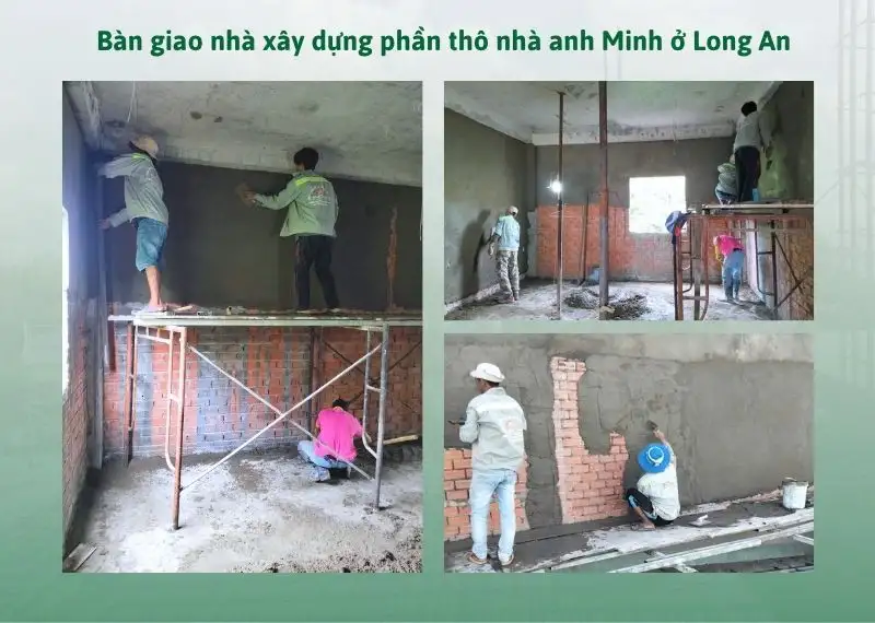 Bàn giao nhà xây dựng phần thô nhà anh Minh ở Long An Xây dựng Nhất Tín 1