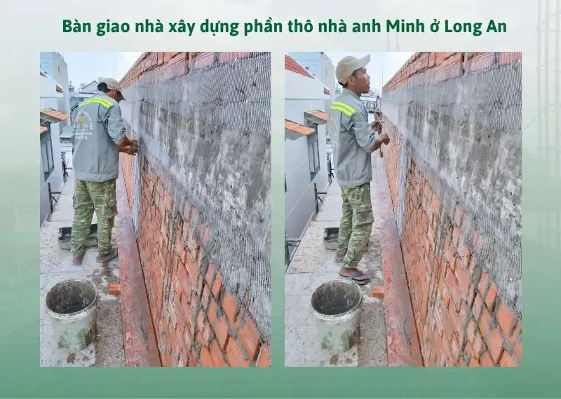 Bàn giao nhà xây dựng phần thô nhà anh Minh ở Long An Xây dựng Nhất Tín 1