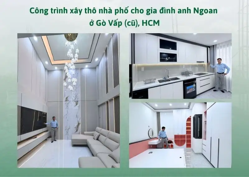 Công trình xây thô nhà phố cho gia đình anh Ngoan ở Gò Vấp (cũ), HCM Xây dựng Nhất Tín 1