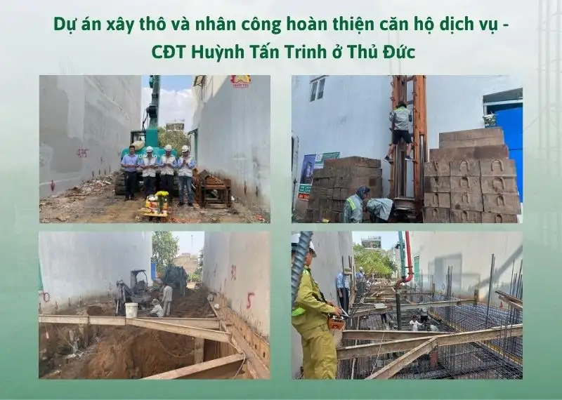 Dự án xây thô và nhân công hoàn thiện căn hộ dịch vụ - CĐT Huỳnh Tấn Trinh ở Thủ Đức Xây dựng Nhất Tín 1