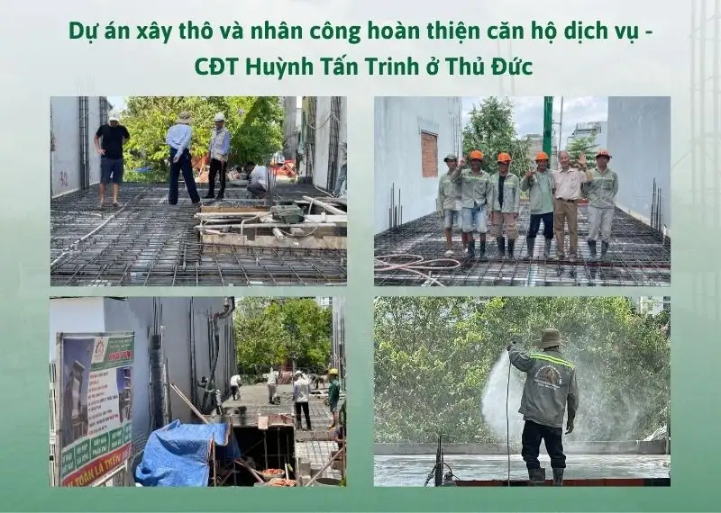 Dự án xây thô và nhân công hoàn thiện căn hộ dịch vụ - CĐT Huỳnh Tấn Trinh ở Thủ Đức Xây dựng Nhất Tín 1