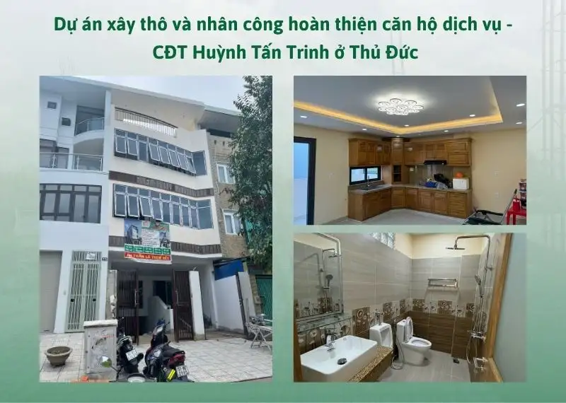 Dự án xây thô và nhân công hoàn thiện căn hộ dịch vụ - CĐT Huỳnh Tấn Trinh ở Thủ Đức Xây dựng Nhất Tín 1