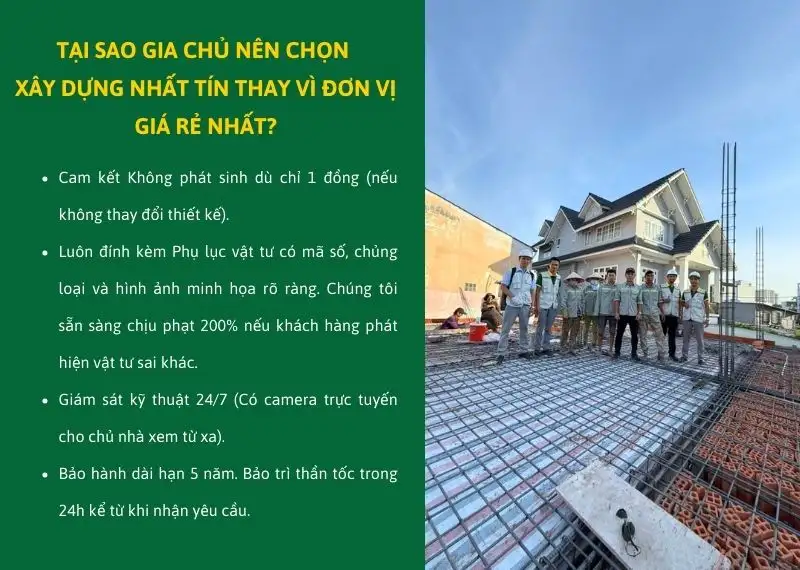 Tại sao gia chủ nên chọn Xây dựng Nhất Tín thay vì đơn vị giá rẻ nhất Xây dựng Nhất Tín