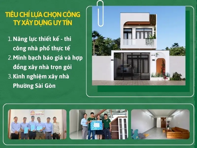 Tiêu chí lựa chọn công ty xây dựng nhà Sài Gòn uy tín Xây dựng Nhất Tín