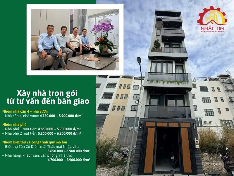 Xây nhà trọn gói từ tư vấn đến bàn giao Xây dựng Nhất Tín