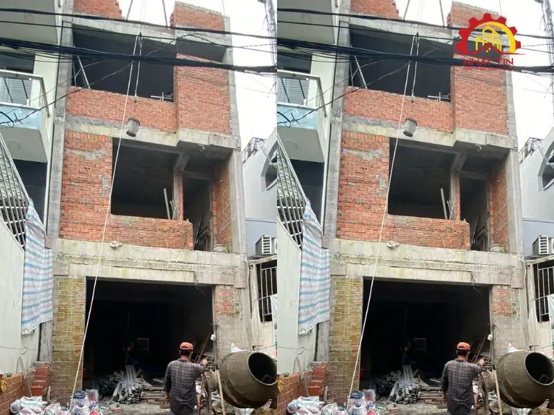 Giai đoạn thi công phần thô – Từng bước dựng nên khung nhà vững chắc Xây dựng Nhất Tín 1