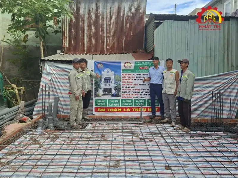 Thi công phần thô – Ngôi nhà dần thành hình theo bản vẽ Xây dựng Nhất Tín 1