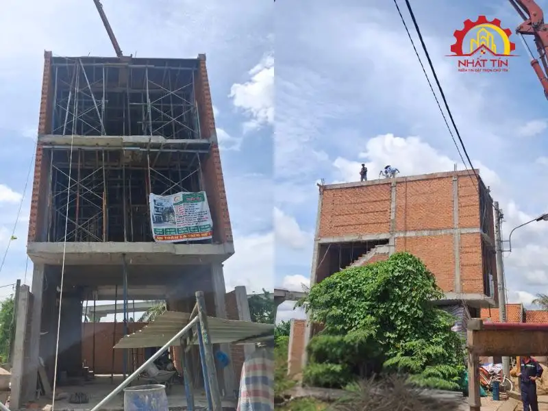 Từng bước thi công phần thô – Khi bản vẽ dần hiện diện trên công trình Xây dựng Nhất Tín 1