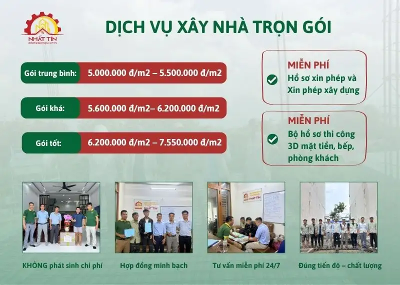 Báo giá dịch vụ xây nhà trọn gói tại Xây dựng Nhất Tín