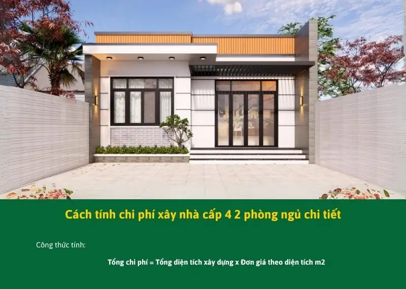 Cách tính chi phí xây nhà cấp 4 2 phòng ngủ Xây dựng Nhất Tín