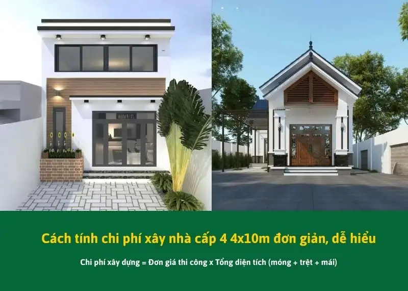 Cách tính chi phí xây nhà cấp 4 4x10m tại Xây dựng Nhất Tín