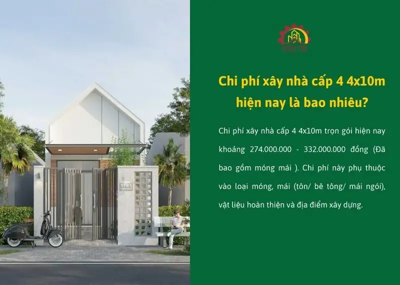Chi phí xây nhà cấp 4 4x10m hiện nay là bao nhiêu Xây dựng Nhất Tín