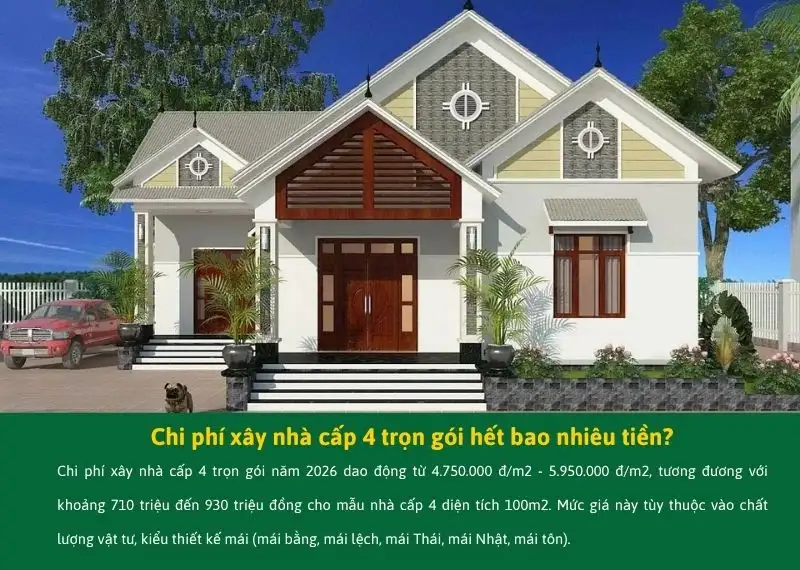 Chi phí xây nhà cấp 4 trọn gói hiện nay hết bao nhiêu tiền Xây dựng Nhất Tín