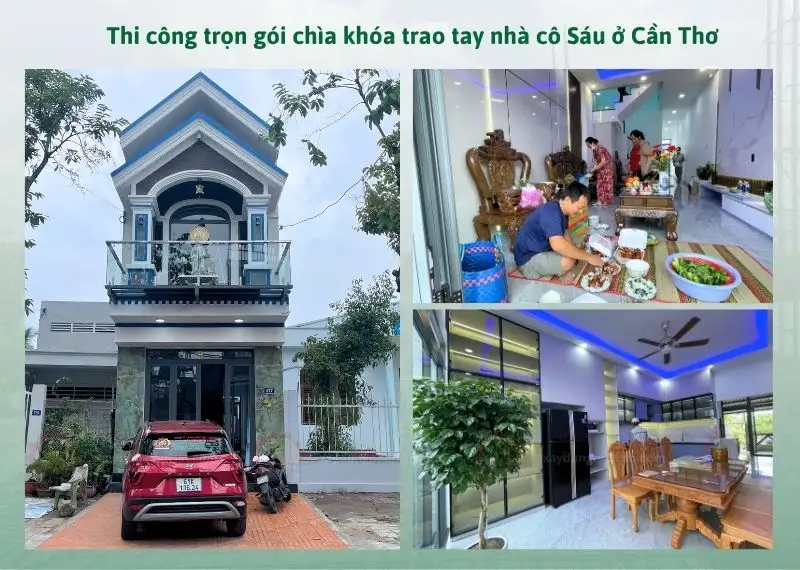 Thi công trọn gói chìa khóa trao tay nhà cô Sáu ở Cần Thơ Xây dựng Nhất Tín