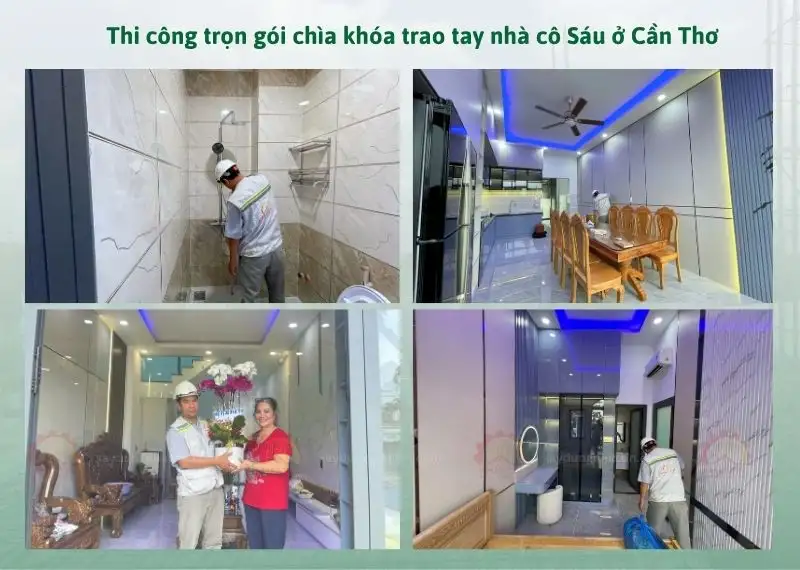 Thi công trọn gói chìa khóa trao tay nhà cô Sáu ở Cần Thơ Xây dựng Nhất Tín