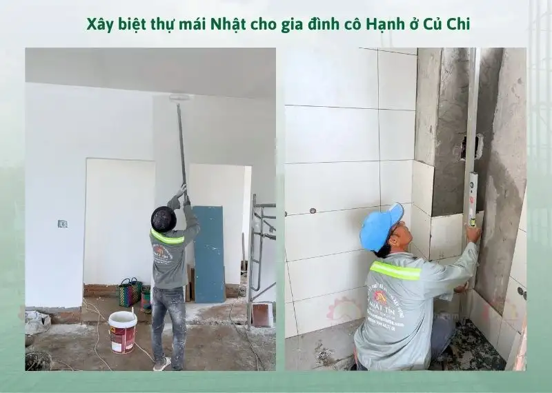 Xây biệt thự mái Nhật cho gia đình cô Hạnh ở Củ Chi Xây dựng Nhất Tín